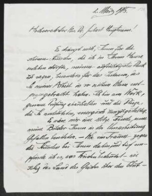 Brief von Fritz von Unruh an Gerhart Hauptmann