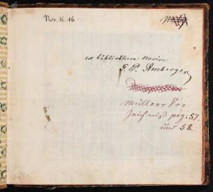 Handgeschriebener Besitzeintrag: Amberger, Georg Paul / Autogramm