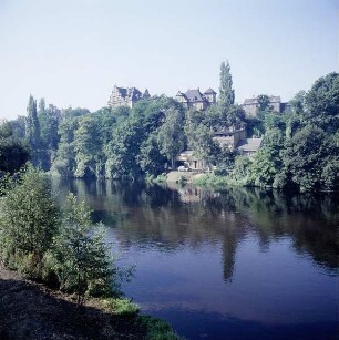 Saalfeld. Blick über die Saale nach Südwesten