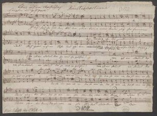 Chor für vier Männerstimmen auf den Karfreitag, Coro maschile - BSB Mus.Schott.Ha 2751-2 : [heading:] Chor auf dem [!] Charfreÿtag // Directionsstimme.
