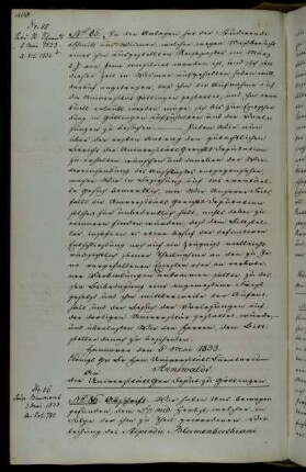 Reiseerlaubnis für den Doktor Herbst als Stipendiat des Blumenbach Stipendiums.