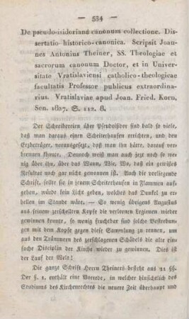 534-547 [Rezension] Theiner, Johann Anton, De Pseudo-Isidoriana canonum collectione