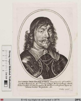 Bildnis James Hamilton, 3. Marquess u. 1643 1. Duke of H., 2. Earl of Cambridge