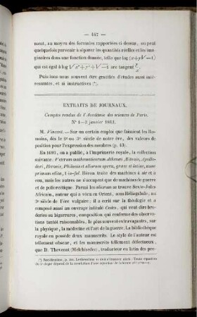 Extraits de journaux