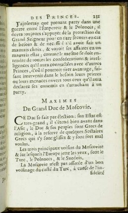 Maximes Du Grand Duc de Moscovie.
