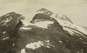 Österreich. Hohe Tauern, Hochalmspitze (3360 m) und Ankogelgruppe. Ankogel (3263 m), vom Hannoverhaus gesehen