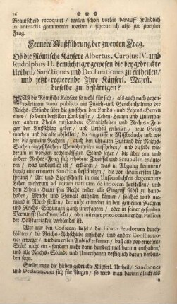 Fernere Außführung der zweyten Frag.