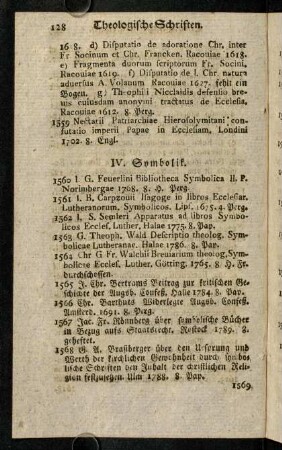 128-139, IV. Symbolik. - VII. Mystische Theologie.