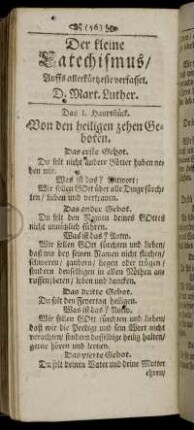 Das I. Hauptstück. Von den heiligen zehen Geboten.