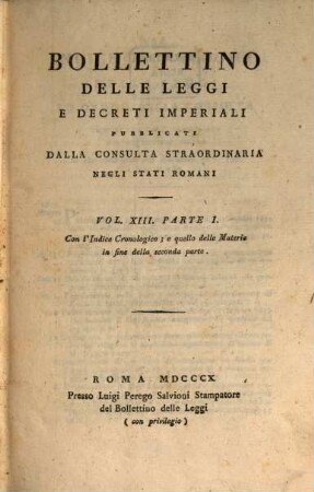 Bollettino delle leggi e decreti imperiali, 13. 1810, P. 1
