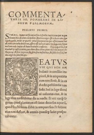 Psalmus Primus. - Psalmus Decimus.