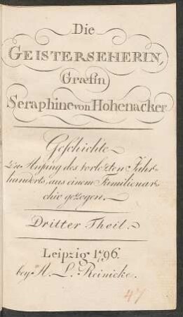 T. 3: Die Geisterseherin, Græfin Seraphine von Hohenacker