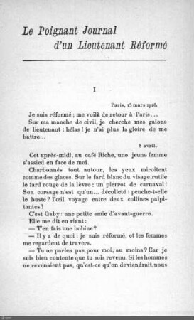 Le Poignant journal d'un lieutenant réformé