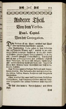 Das I. Capitel. Von der Conjugation
