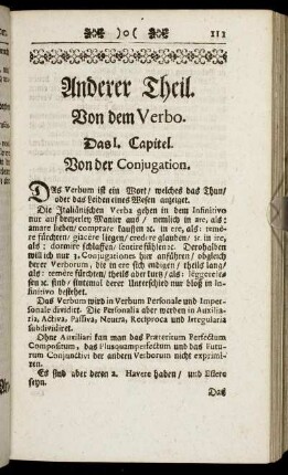 Das I. Capitel. Von der Conjugation