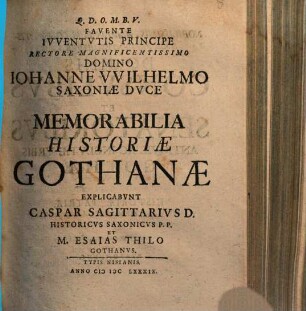 Memorabilia Historiae Gothanae
