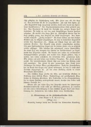 23. Erinnerungen an die Frühjahrsoffensive 1918