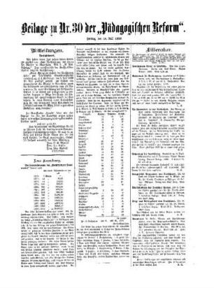 Litteratur : Beilage zu No. 30 der Pädagogischen Reform
