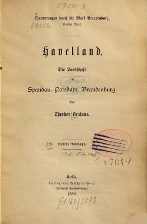 Wanderungen durch die Mark Brandenburg, 3