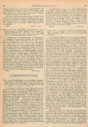 248-249 [Rezension] Liturgisches Jahrbuch; 2.1952