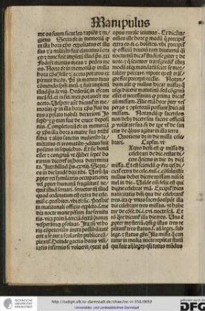 [E]x quo dictum est quod missa debet celebrari de die, restat dicere quoeiens (!) in die deben dici missa.
