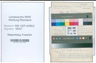 Entnazifizierung Friedrich Niepenberg , geb. 26.04.1898 (Lehrer)