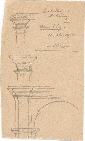 Hauberrisser, Georg von; u. a. Deutschland; Italien; Österreich; Skizzen - Säulen (Details)
