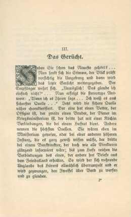 III. Das Gerücht