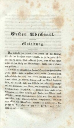 Erster Abschnitt. Einleitung.