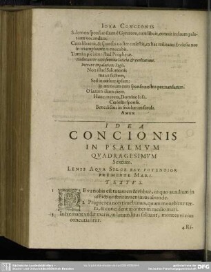 Idea Concionis In Psalmum Quadragesimum Sextum