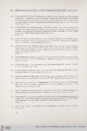 IX. Mexikanische und peruanische Kunst (Nr. 866 - 928)