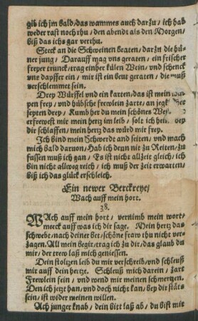 Ein newer Berckreye/ Wach auff mein hort. 38.