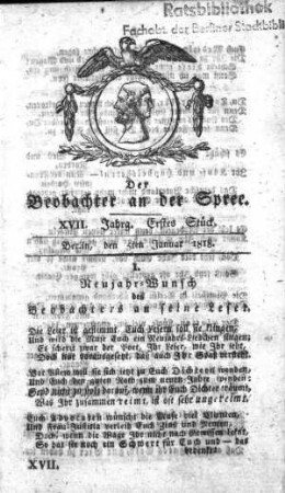 1. Stueck, 5. Januar 1818