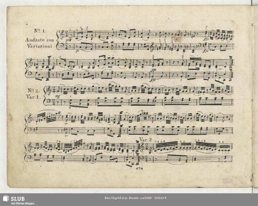 Nr. 1 [Quartette, KV 170] <Andante con Variazioni>