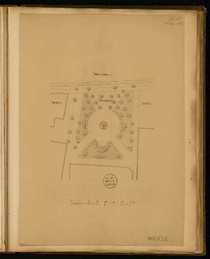 Gefallenendenkmal, Stendal Monatskonkurrenz März 1875: Lageplan; Maßstabsleiste