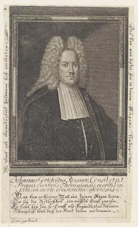Bildnis des Johannes Gottofredus Roesner