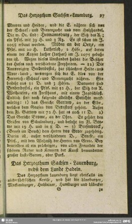 Das Herzogthum Sachsen-Lauenburg, nebst dem Lande Hadeln