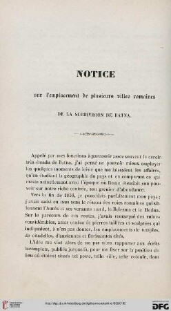 Notice sur l'emplacement de plusieurs villes romaines