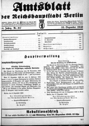1940,51: Nr . 51, 22. Dezember 1940