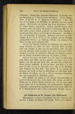 Zur Erinnerung an D. Pommer (Joh. Bugenhagen)