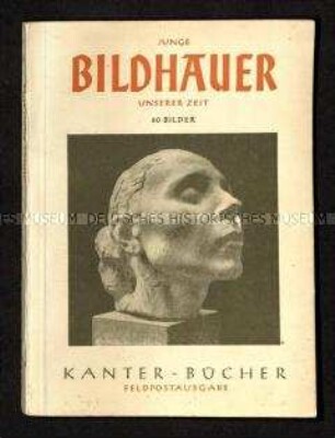 Tornisterschrift mit Abbildungen von Skulpturen junger Künstler