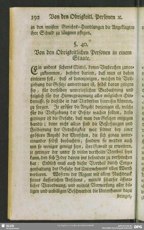 §. 40. Von den Obrigkeitlichen Personen in einem Staate