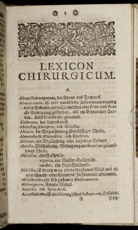 Lexicon Chirurgicum.
