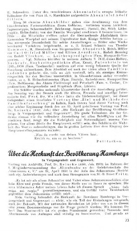 Über die Herkunft der Bevölkerung Hamburgs