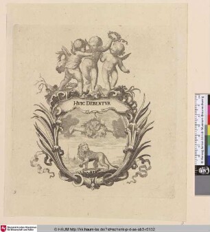 [Kartusche mit Devise; Emblematic subject in ornamental frame]