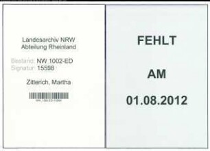Entnazifizierung Martha Zitterich, geb. 04.01.1906 (Lehrerin)