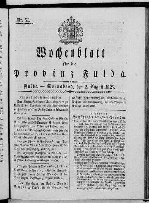 Nr. 31, Ausgabe vom 2. August 1823