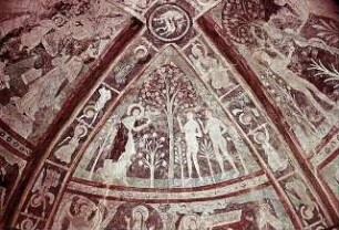 Biblische Szenen, thronende Madonna, Heilige