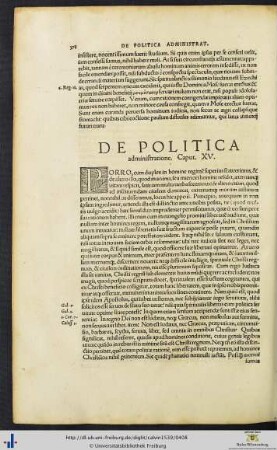 De politica administratione