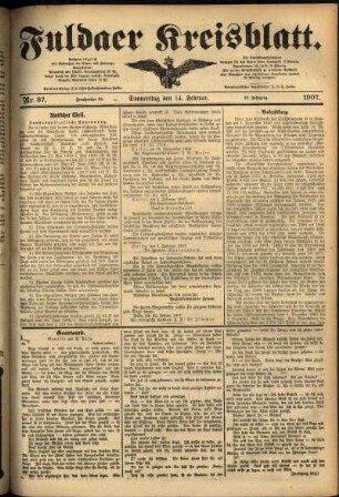 Ausgabe vom Donnerstag, den 14. Februar 1907.